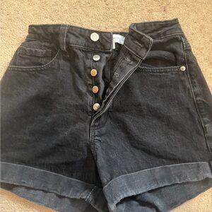 Dynamite Charcoal High Waist Denim Shorts